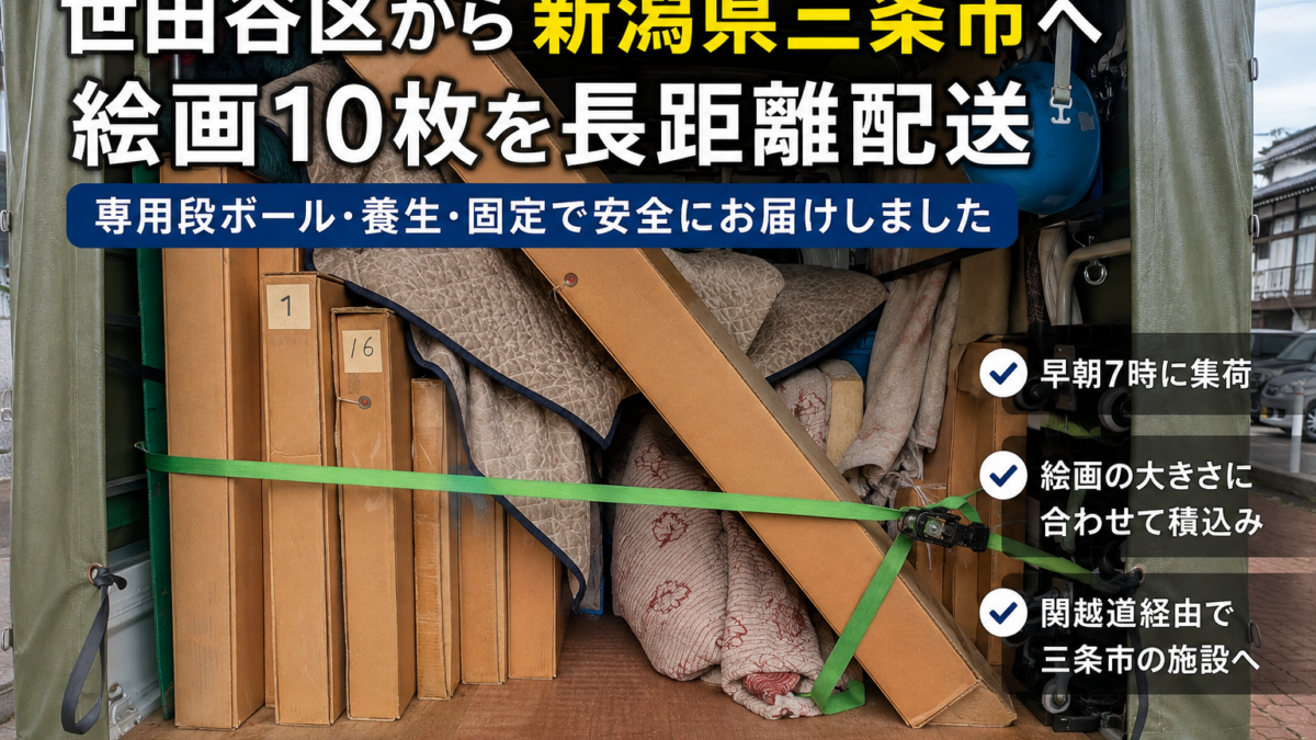 世田谷区から新潟県三条市へ絵画10枚を長距離配送